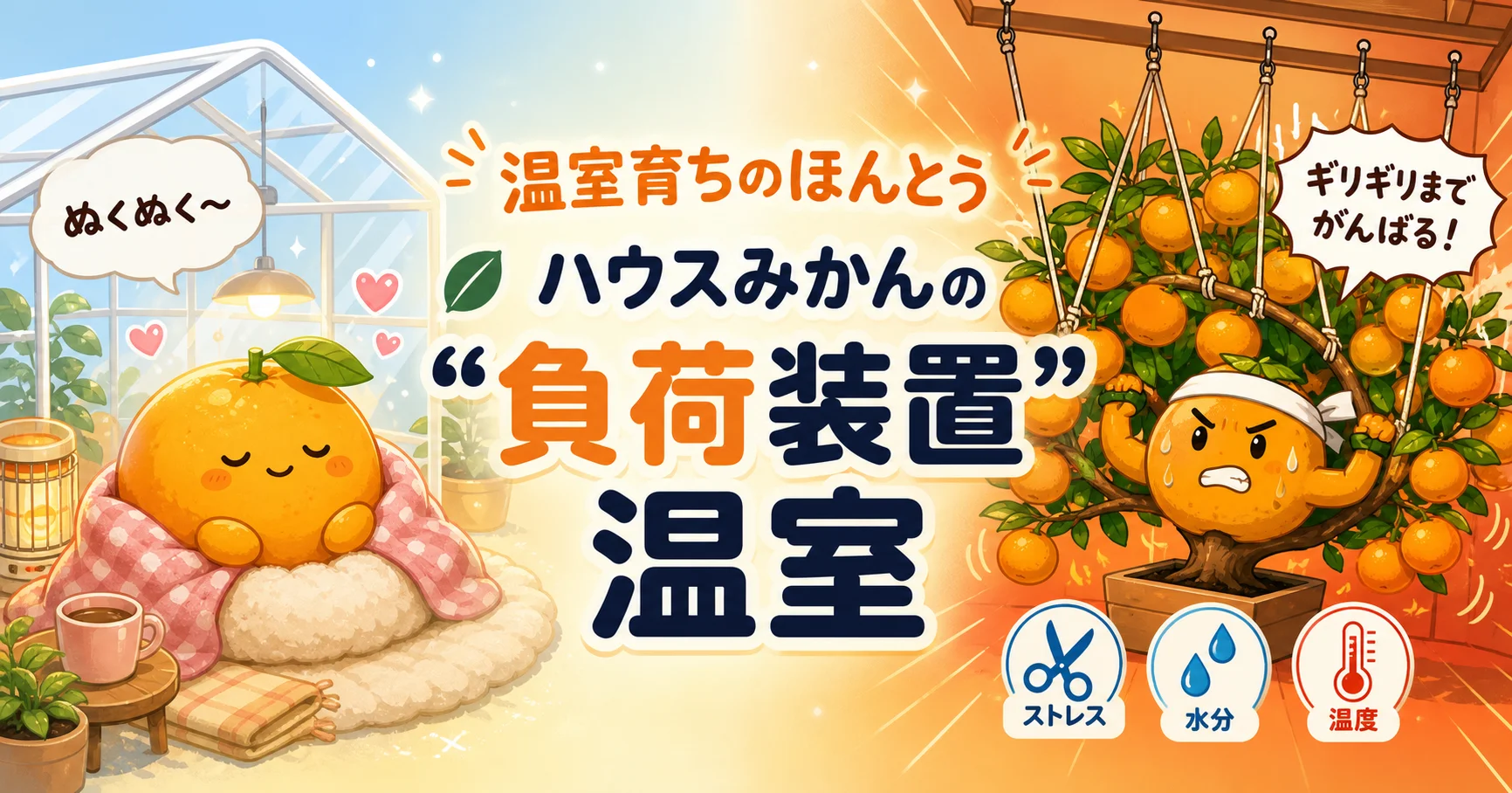温室育ちのハウスみかん。ぬくぬく育ち？いいえ、スパルタに鍛え抜かれた逸品です。