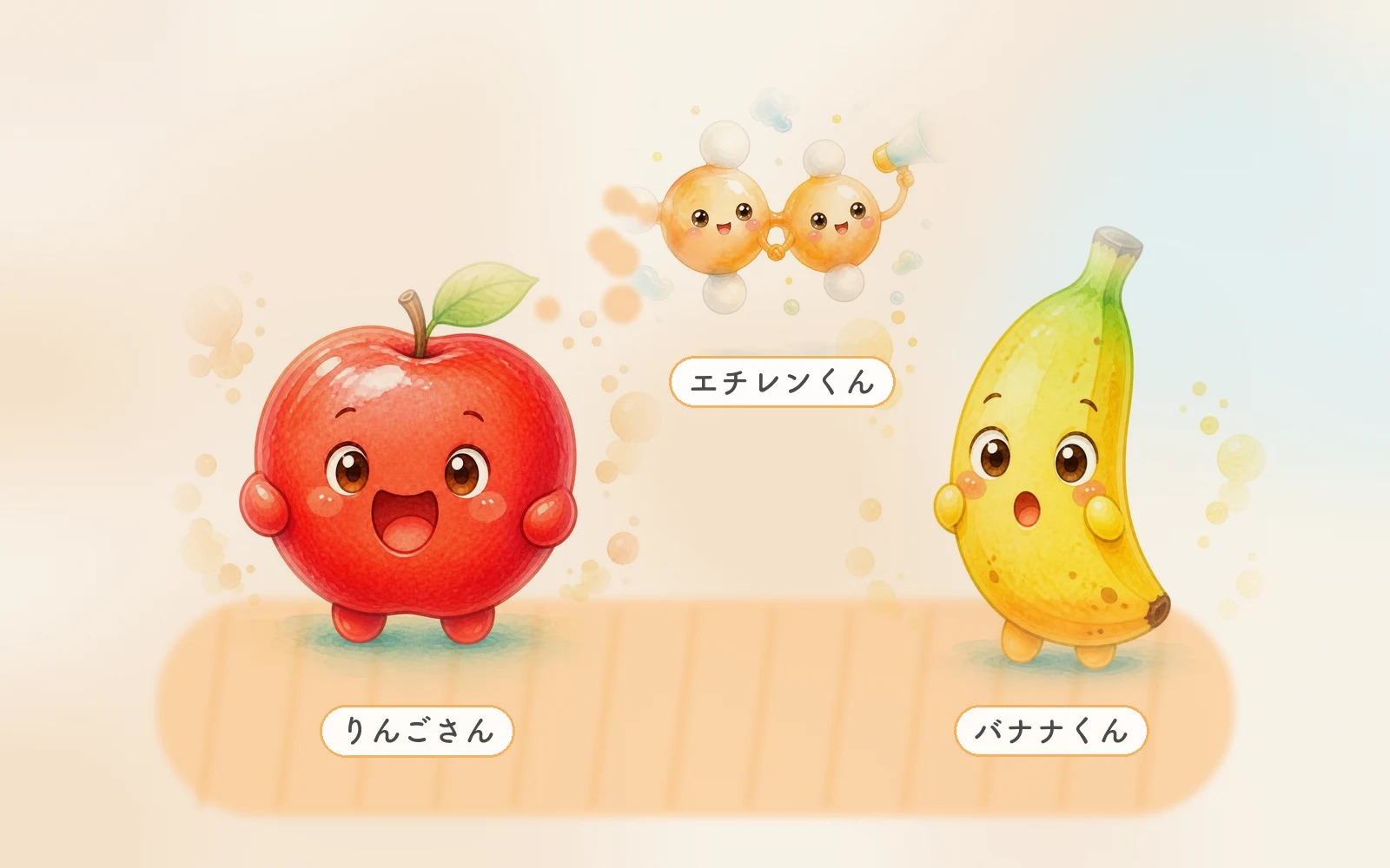 エチレン 果物 りんご バナナ 絵本